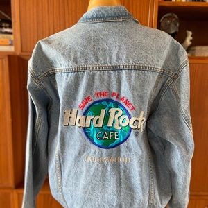 Vintage 1990s Hard Rock Cafe Hollywood Jean Jacket
Fun - Unique - Embroidered